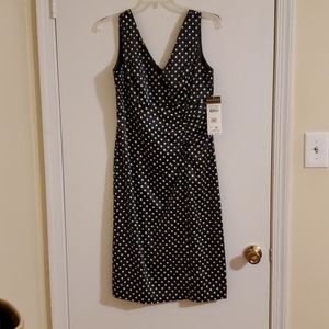 Donna Ricco black & white polka dot dress 10